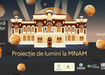Proiecție de lumini spectaculoasă la Muzeul Național de Artă al Moldovei în cadrul Nopții Muzeelor